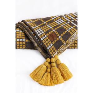 Couvre-lit en tricot rétro, Couverture TV Marron-150x200 - Product Image 1