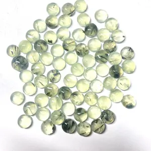 Pietre preziose naturali di Prehnite gemme di forma rotonda Cabochon 8MM 10MM rotonde dimensioni calibrate pietra preziosa naturale sciolta prezzo all'ingrosso