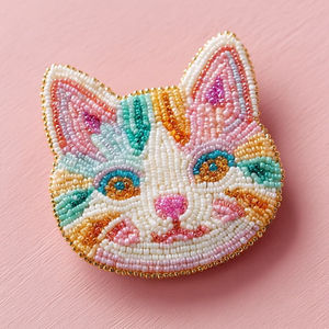 Broche tendance faite à la main avec broderie perlée pour femmes, perles délicates pour mariage et enfants - Product Image 5