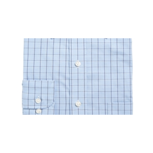 Camicia elegante da uomo blu navy a quadretti con bottoni, 100% cotone popeline, antipiega, casual, ODM, taglie 17.5-36/37, inclusa 6XL - Product Image 3