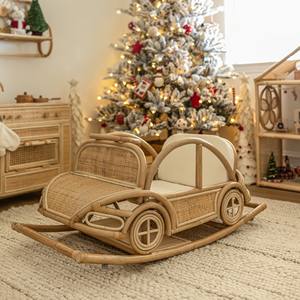 Coche basculante de ratán duradero y resistente, juguete recién llegado, coches columpio para bebés, juguetes para montar para niños pequeños - Product Image 6