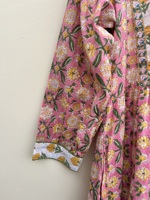 Robe longue maxi en coton écologique à imprimé floral, couleurs mélangées, tenue décontractée traditionnelle, décoration brodée, matière 100% coton