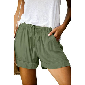 Pantalones cortos de verano para mujer, transpirables, de secado rápido, pantalones finos con decoración de botones - Product Image 5