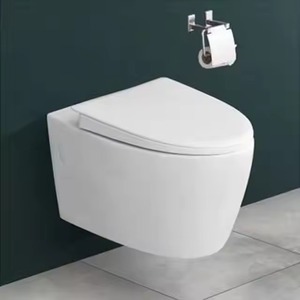 2022, superventas, diseño moderno, WC de cerámica europeo, inodoro montado en la pared, tanque oculto sin montura blanco, baño de trampa P de doble descarga - Product Image 3