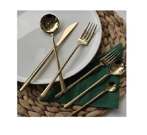 Vente en gros de couverts de luxe en acier inoxydable or mat ensemble de 4 couverts pour la maison hôtel et restaurants - Product Image 1