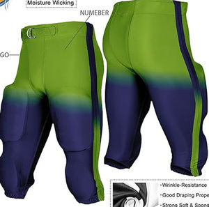 Pantalones de Fútbol Americano Personalizados con Estampado Completo a Precio Económico, Estilo Corto con Protecciones, Material de Poliéster Económico, OEM - Product Image 3