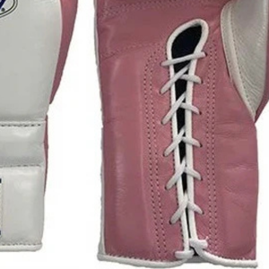 Gants de boxe à lacets Winning, blanc et rose, cuir véritable, gants d'entraînement professionnels pour sparring, gants de boxe pour femmes, 8 oz, 14 oz - Product Image 5