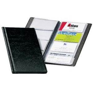 Carpeta para Tarjetas de Visita VISIFIX 96, Resistente, 11.5 x 25.3 cm, 90 x 57 mm, 12 Fundas, Cartón Gris/PVC Negro, 96 Tarjetas por Funda - Product Image 1