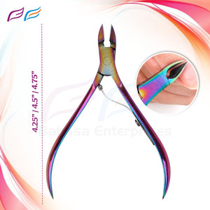 Rainbow Stainless Steel High Quality <b>Cuticle</b> Nail Nipper <b>Cutter</b> Trimmer Manicure Tool for Toenails and Fingernails - Product Image 5