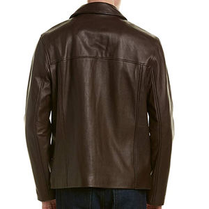 Veste en cuir de vachette de haute qualité pour homme, col montant, design vintage respirant, idéale pour l'automne, vente en gros - Product Image 3