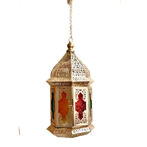 Lanterne marocaine suspendue en métal et fer, faite à la main, écologique, décoration de Noël pour la maison, finition argentée, lampe de plafond, meilleur prix - Product Image 3