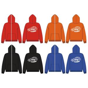 <b>IRON</b> ELEPHANT Custom Logo <b>Men's</b> Full Face Zip-Up Hoodie Hip Hop Style Knitted Weave Anti-Shrink Embroidered Hoody Design - Product Image 4