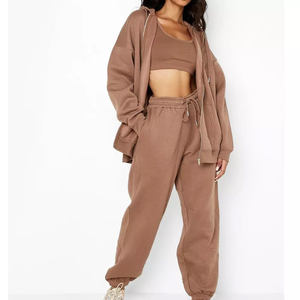 Ensemble de survêtement de jogging à capuche d'extérieur deux pièces à la mode pour l'hiver2024's best-seller survêtements en gros unis pour femmes - Product Image 5