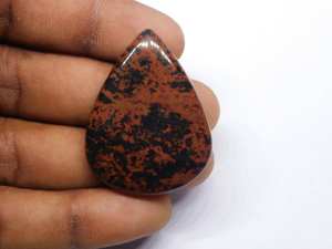 100% อัญมณีทรงหลังเบี้ยมะฮอกกานีหินออบซิเดียนธรรมชาติหายากหินอัญมณีทรงหลวมของแท้จาก100% ขายส่ง - Product Image 2