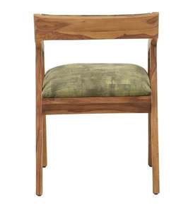 Chaise de salle à manger avec bras en bois de teck massif avec coussin en tissu pour la maison, le salon, l'appartement ou l'hôtel. - Product Image 4