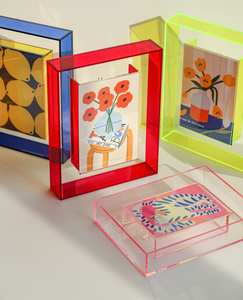 หรูหราติดผนังขายส่งนีออนสีชมพูที่กำหนดเอง A3 Lucite คริลิคเงากล่องกรอบสำหรับงานแต่งงาน - Product Image 3