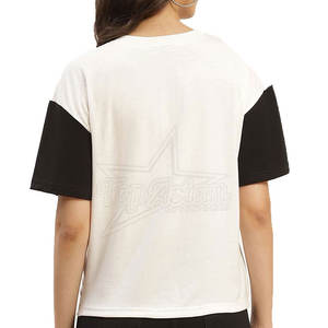 À la mode femmes coton t-shirt décontracté à manches courtes haut d'été avec solide séchage rapide respirant conception personnalisée OEM vente en gros - Product Image 4