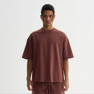 เสื้อยืดคอกลมคอกลมสำหรับผู้ชายผ้าคอตตอน100% แห้งเร็วระบายอากาศได้ดีน้ำหนักมากแบบลำลองด้านหน้า300กรัม - Product Image 1