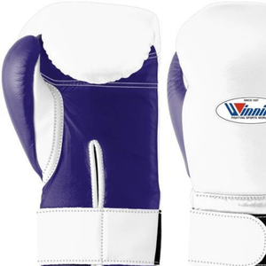 Gants de boxe professionnels en cuir blanc et violet, avec fermeture velcro au poignet, pour l'entraînement et le sparring, pour hommes et femmes - Product Image 2