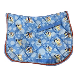 Ensemble de tapis de selle pour chevaux Tough Tack pour enfants avec voile anti-mouches, protège-encoches, en coton et polyester, imprimé dessin animé, mignon et assorti - Product Image 2