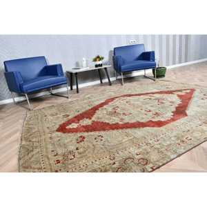 Vintage 5.9x8.4 ft Large <b>Rug</b>, Turkish <b>Rug</b>, Red <b>Abstract</b> <b>Rug</b> - Product Image 2