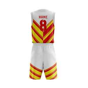 Benutzer definierte Basketball Uniform Sublimation Design Fabrik Hersteller weiches atmungsaktives Polyester für profession elle Match-Verwendung - Product Image 1