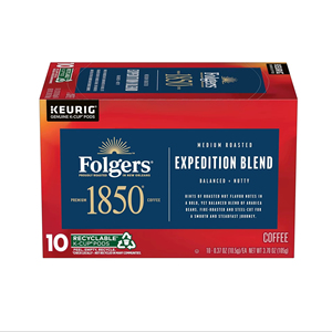 กาแฟฟอลเจอร์ส 1850 รสชาติไพโอเนียร์เบลนด์ คั่วกลาง 10 แคปซูลสำหรับเครื่องชงกาแฟแบบเคียวริก - Product Image 1