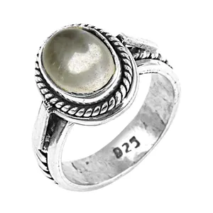 Bague vintage en argent 925 avec sertissage clos de perle d'eau de mer, bague unisexe pour tous les jours, bague avec pierre précieuse - Product Image 3