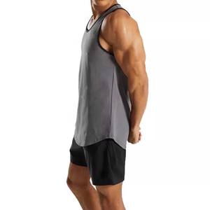 Ropa deportiva con logotipo personalizado para hombre, camiseta sin mangas lisa de algodón para culturismo, gimnasio, ajustada - Product Image 6