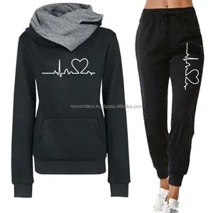 Conjunto Deportivo de Pantalones y Sudadera con Capucha de Felpa 100% Algodón de Alta Calidad con Logotipo Personalizado, Estilo Hip Hop, Traje Deportivo de Dos Piezas para Correr - Product Image 2