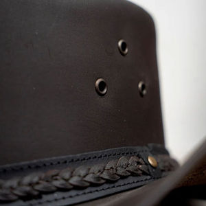 Nuevos sombreros de vaquero de cuero al aire libre para hombres de vaquero occidental personalizados Sombreros de vaquero en cuero genuino Sombreros de moda al por mayor - Product Image 5