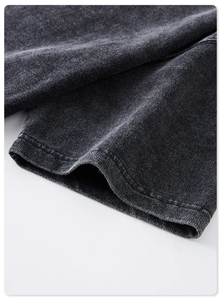 High Street Black Hip Hop logotipo personalizado de gran tamaño ácido lavado camiseta hombres Vintage ácido lavado hombres camisetas - Product Image 6