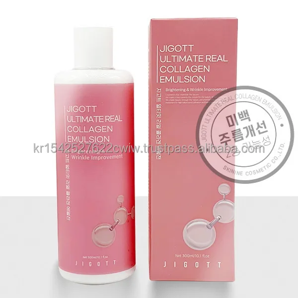 Jigott Ultimate Real Collagen Emulsion 300ml nährt müde Haut bei äußeren Aktivitäten und strafft die Haut