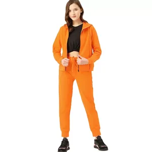 Chándal de lana de algodón de 2 piezas de Invierno para mujer, nueva moda, patrón sólido, atuendo informal de maternidad ecológico con logotipo personalizado - Product Image 1