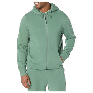 Sweat-shirt et sweat-shirt à capuche pour homme en tissu tricoté à manches longues avec logo personnalisé et design d'impression, fermeture éclair et cordon de serrage - Product Image 1