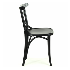 Silla de Café Minimalista Negra con Respaldo Cruzado, Modelo X Back, para Cafetería, Restaurante, Bistro, Cocina, Comedor, Elegante y Moderna - Product Image 5