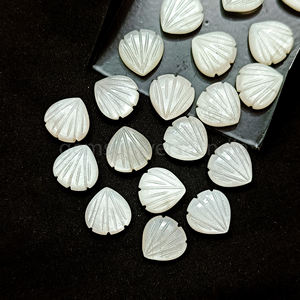 White Moonstone Carved <b>Shell</b> <b>Beads</b> Natural Moonstone <b>Shell</b> Shape Gemstone <b>Shell</b> <b>Beads</b> Hand Carved <b>Beads</b> for Jewelry Making - Product Image 1