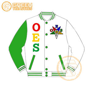 Customized Order Eastern <b>Star</b> Cotton Fleece Embroidered Varsity <b>Jacket</b> OES Breathable Quick Dry Zipper Closure Women <b>Jackets</b> - Product Image 1