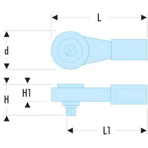 Clé à cliquet pneumatique Facom 1'' sans poignée - Product Image 2