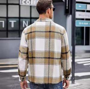 <b>Men</b> High Quality Casual Single Breasted <b>Flannel</b> Shirt Autumn and Winter Warm Plaid Oversize <b>Jacket</b> for Casual Wear - Product Image 4