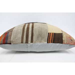 Luxury 28x28 Inch Beige Wool Kilim Patchwork <b>Pillow</b> Woven Decorative Cushion Vintage Floral Fluffy Plant Leaf for Kitchen Decor - Product Image 5