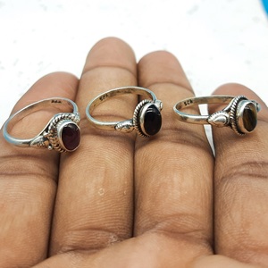 Anillo sólida de plata 925 para mujer, piedra preciosa de ojo de tigre hecha a mano, incrustaciones de ajuste de bisel de ónix de diamante para fiestas de aniversario de boda - Product Image 2