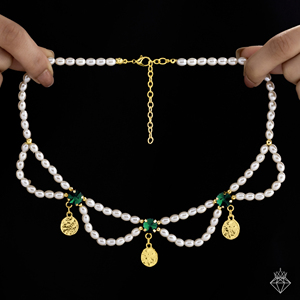 PRAO Crystal <b>Pearl</b> <b>Necklace</b> <b>Set</b> With <b>Earrings</b> - Product Image 3