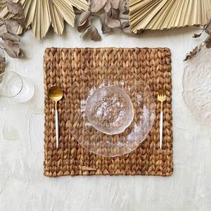 Natural black water hyacinth plate charger eco-friendly handweave <b>placemats</b> wholesale <b>placemat</b> - Product Image 4