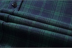 Camisa de Franela Gruesa de Manga Larga 100% Algodón Teñido en Hilo con Cuello Alto para Hombre, Diseño Personalizado, Informal - Product Image 4