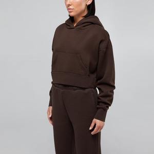 2025 femmes de haute qualité coton surdimensionné haut court à capuche personnalisé Hip Hop Style de rue col à capuche pour l'hiver - Product Image 3