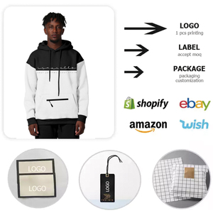 Sweat à capuche masqué personnalisé pour hommes Streetwear Hip Hop solide coton col haut col roulé surdimensionné sweats à capuche pour hommes - Product Image 6