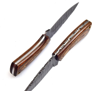 Damascus Steel Hunting Knives Fixed Blade Knife Damascus Steel Hunting Custom Made Hunting Knives Fix Blades With Whole <b>sale</b> - Product Image 4