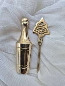 Porte-kohl en laiton pur arabe, Surma Dani, cadeau islamique, organisateur de maquillage pour poudre d'eye-liner arabe, décoration, recherche améliorée sur les moteurs de recherche - Product Image 3