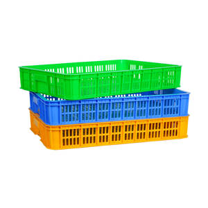 5040 caisse en plastique 2T Oem caisses de stockage empilables en gros caisse de légumes en plastique à Surface lisse diverses couleurs Logo personnalisé - Product Image 2